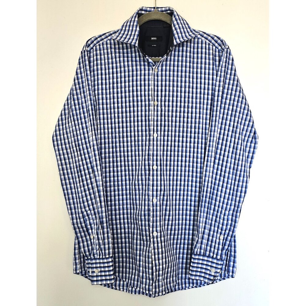 Hugo Boss Slim Fit Long Sleeve Button Up Dress Shirt Medium 15.5” Collar